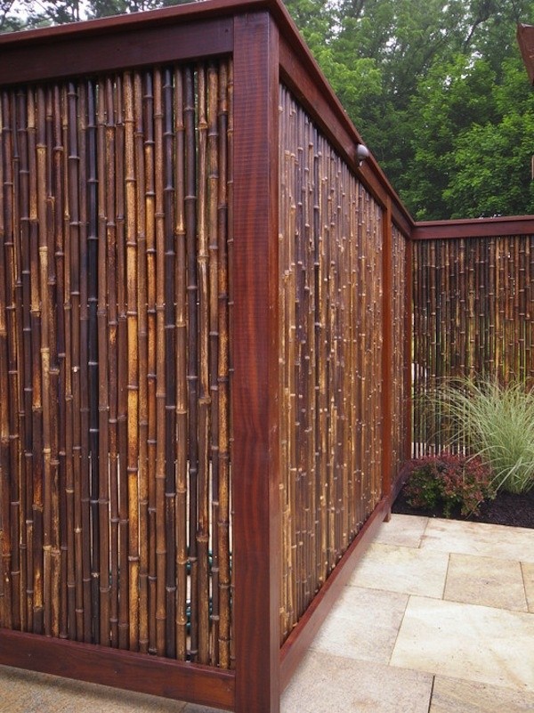 A fence made of bamboo